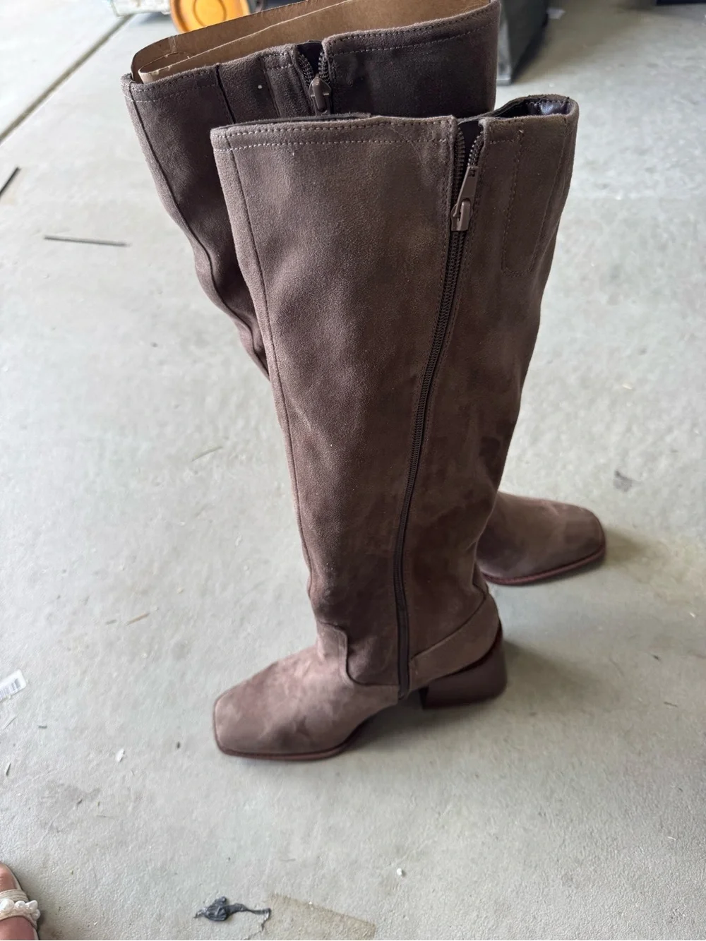 Kelly & Katie Symine Boot Block Heel Faux Suede 6.5 M New Knee High